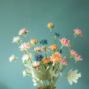 Umetni Chrysanthemum Hydrangea Kombinacija Podružnica Doma Dekoracijo DIY Svile Ponaredek Cvetje Urad Bar, Restavracija Dekor
