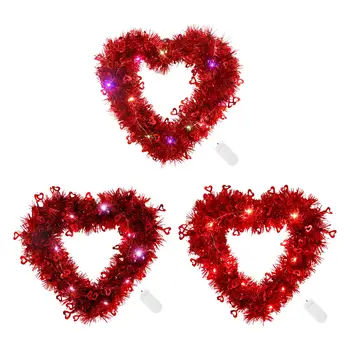 Valentinovo Srce Oblika Osvetljeno Venec 30x30cm Romantično Garland za Stene Dekor Lahek, Vzdržljiv Večkratno uporabo Eleganca