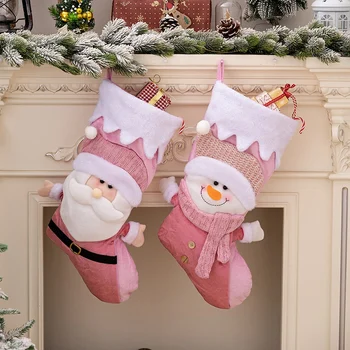 Velike Božične Nogavice Božično Okraševanje Nogavice Otrok Darilo Candy Bag Santa Snjegović-Nogavice Visi Božično Drevo Ornament
