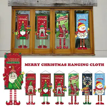 Vesel Božič Visi Krpo Kreativen Plakat Risanka Ozadju Tkanine Božični Dekor Za Dom, Trgovina Obeski Santa Claus 2023