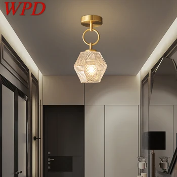 WPD Nordijska Medenina Stropne Luči LED Zlata, Bakra Lučka Preproste Ustvarjalne Dekor za Dom Stopnicah, Hodniku Balkon