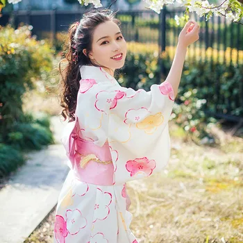 Ženske Japonski Kimono Tradicionalnih Formalnih Yukata Cvjetnim Natisne Retro Stil Oblačenja Fotografije Oblačil Cosplay Kostum
