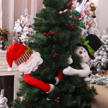 105/108 cm Srčkan Objame Drevo Lutka Santa Claus Snežaka Božično Drevo Ornament Praznično Dekor Noel Vzdušje Krpo Božič Novo Leto