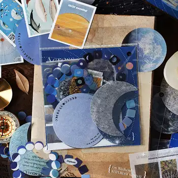 20Pcs Planet Luna Prostor Letnik Album Nalepke, Papir Pack Deco Nalepke Za DIY Scrapbooking Journaling Obrti Nalepke