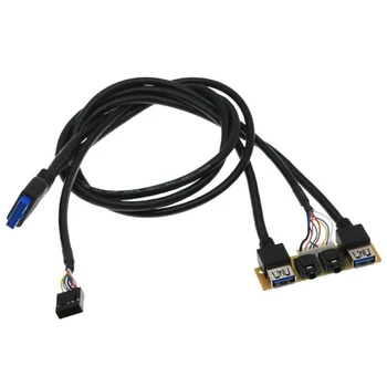 60 cm Spredaj Primeru Plošča USB3.0+USB3.0+HD Audio Jack Vrata v/I Ploščo+Notranje Žice USB Ploščo Skladu DIY Primeru Podaljšanja Linije