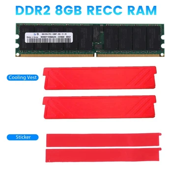 8GB DDR2 667Mhz RECC RAM Pomnilnika+Hlajenje Telovnik PC2 5300P 2RX4 REG ECC RAM Pomnilnika Strežnika Za Delovne postaje