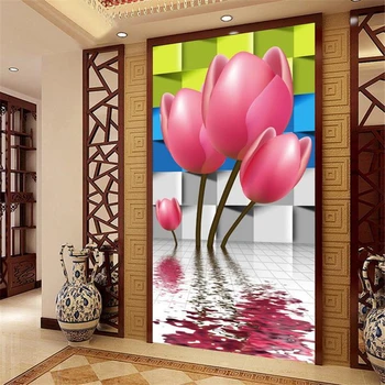 beibehang Elegantno atmosfero velikosti po meri v visoki ločljivosti 3D zidana ozadje ozadje hitro tulipanov de PAPEL parede 3d ozadje
