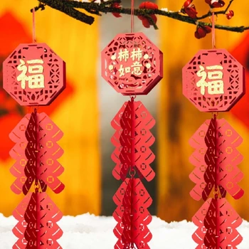 DIY Kitajsko Novo Leto Obesek Komplet za Spomladanski Festival Ornament Čar materiala za Okno Zid Vrata Počitnice Stranka Dekoracijo 40JA