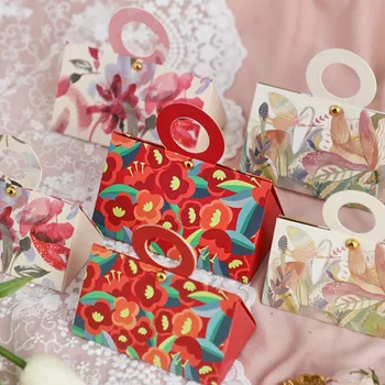 Nove Ustvarjalne Trikotnik Poroko Bonboniera Lepe Prenosni Korejski Ins Slogu Majhne Dresh Karton Zahvalni Holiday Gift Box