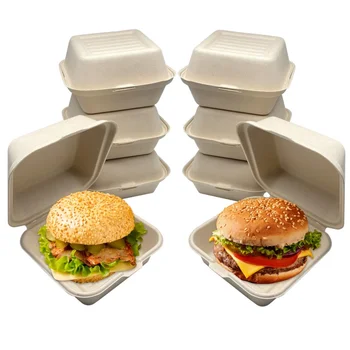 Po meri productBIodegradable Kompostirna Hrano, Posodo sladkornega trsa sladkornega trsa Hamburger Hamburger Box Embalaže