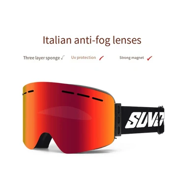 Smučarska Očala Dvojno plast Anti Meglo Magnetni Smučanje Očala Sneg Dokaz, Zimski Športi Očala Deskanje na snegu Smučanje Očala