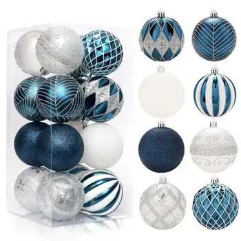 Viseči Okraski Božič Shatterproof Božično Drevo, Žoge 16pcs Diy Ornament Set za Počitnice Stranka Scene Postavitev Doma