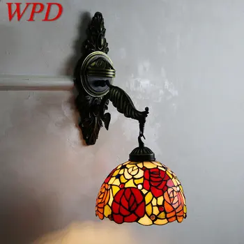 WPD Tiffany Stenska Svetilka LED Letnik Kreativna Zasnova Rov Luč za Domači Dnevni Sobi Hotela Koridor Dekor